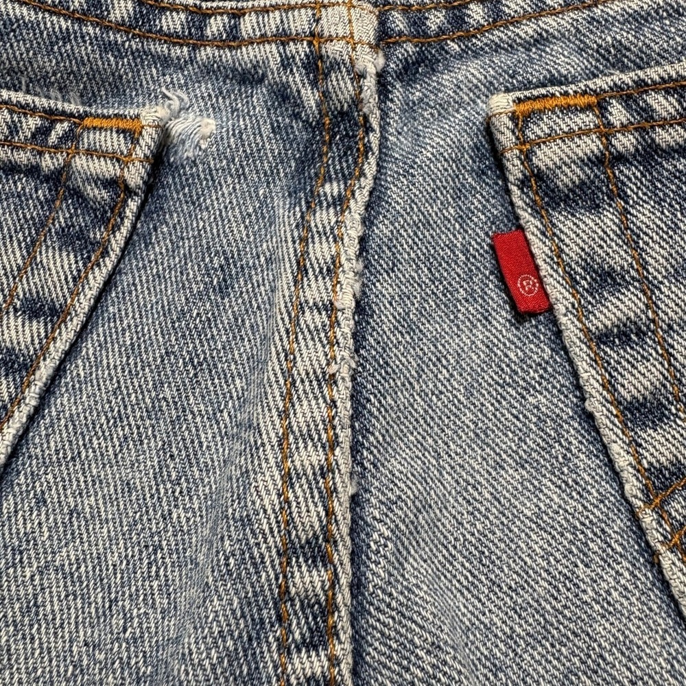 Vintage Levis Men Red Tab 505 Jeans 38X34 Blue Light Wash High Rise Straight Leg - Picture 10 of 16